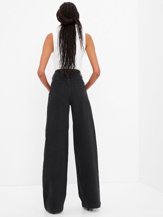 GAP High Waist Women's Jean Trousers in Loose Fit Washed Black