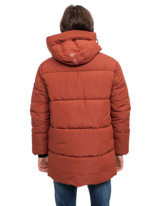 Tom Tailor Men's Winter Parka Jacket Goji Orange