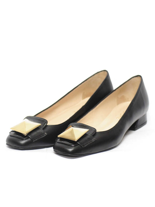 Dore Leather Black Low Heels