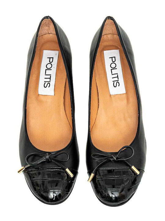 Anatomic Leather Pointed Toe Black Medium Heels