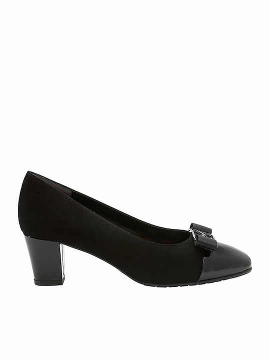 Anatomic Synthetic Leather Black Medium Heels