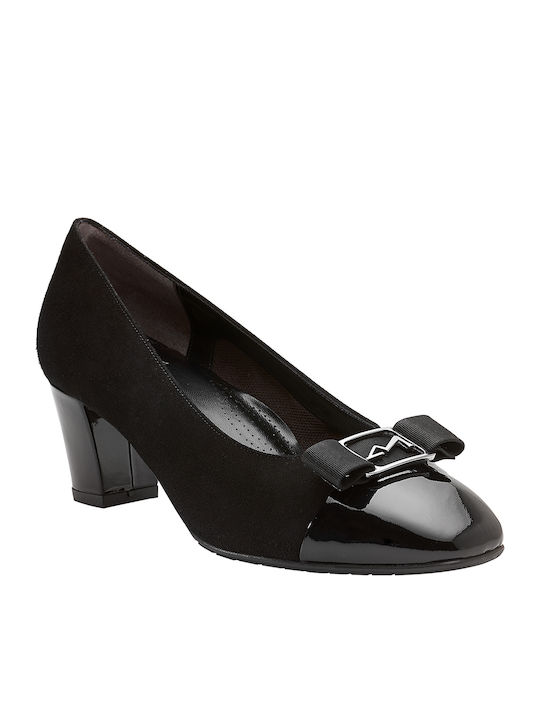 Anatomic Synthetic Leather Black Medium Heels