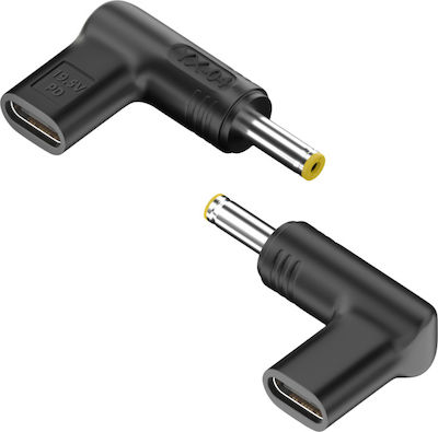 Powertech Ladegerät Stecker USB-C auf HP 4,8x1,7mm, schwarz