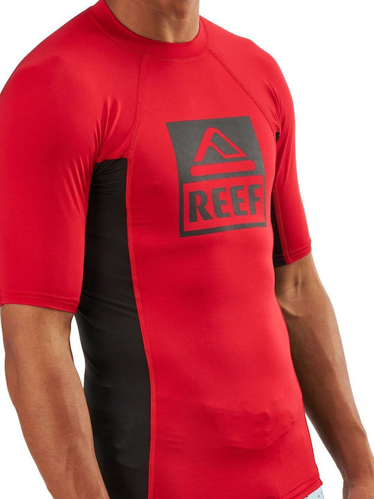 Reef Men's Short Sleeve Sun Protection Shirt Red