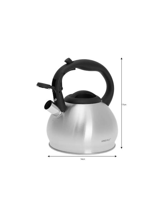 KING Hoff Τσαγιέρα με Φίλτρο Ανοξείδωτη Ασημί 1200ml