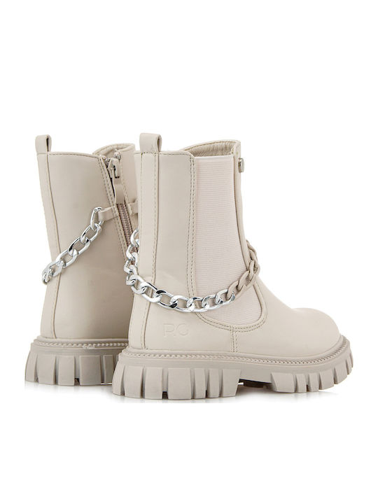 Kinderstiefeletten mit Reißverschluss Beige