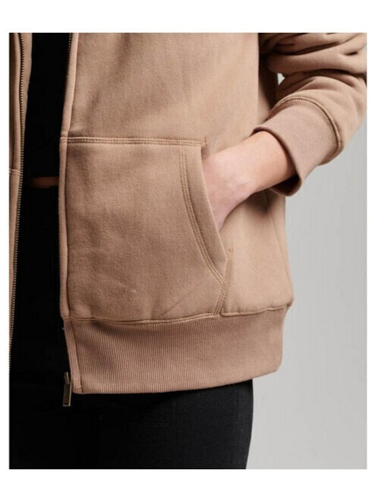 Women's Sweatshirt Jacket Hooded Brown