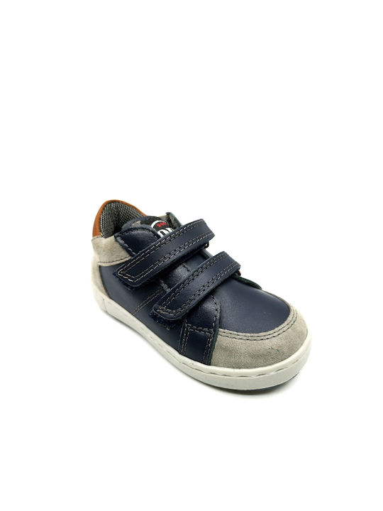 Children's boy's bebe leather shoe with velcro sticker SCARPY 5466 blue