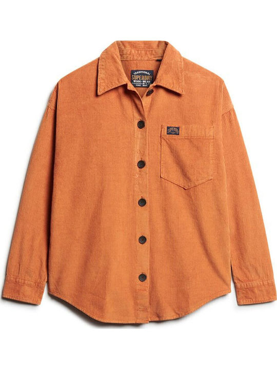 D5 Ovin Chunky Cord Overshirt Women's Brown Overshirt