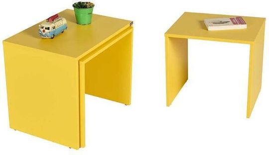 Set Zigon Rectangular Din Lemn Galben 3 Buc M55xL40xÎ47cm