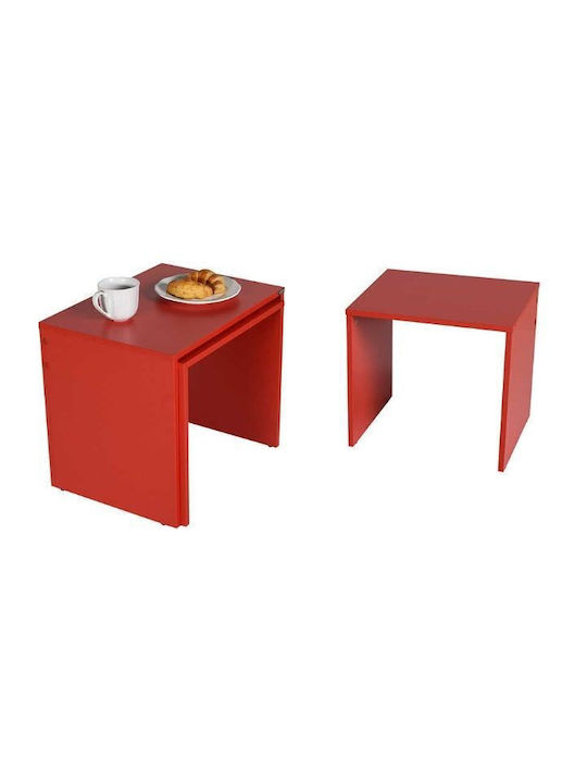 Set Zigon Rectangular Din Lemn Roșu 3 Buc M55xL40xH47cm