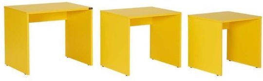 Set Zigon Rectangular Din Lemn Galben 3 Buc M55xL40xÎ47cm