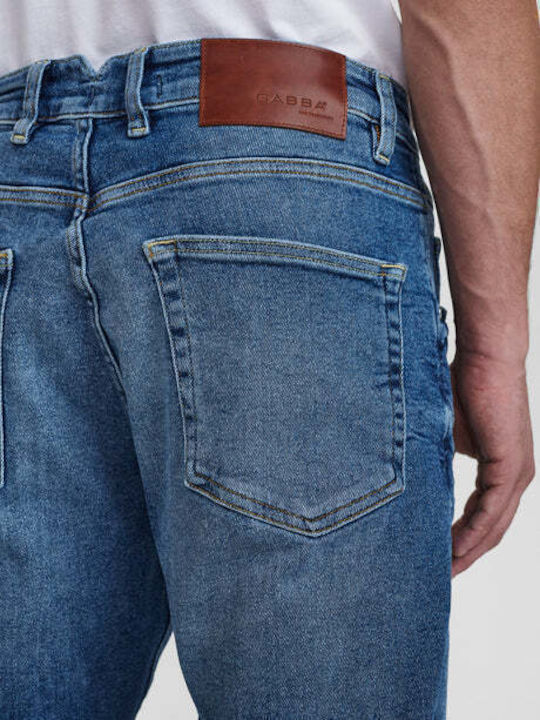 Alex K3948 Men's Elastic Jeans Pants with Slim Tapered Fit Blue K3948