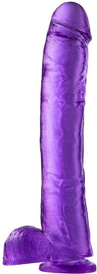 Blush Glass Dildo with Balls and Suction Cup Purple 36cm
