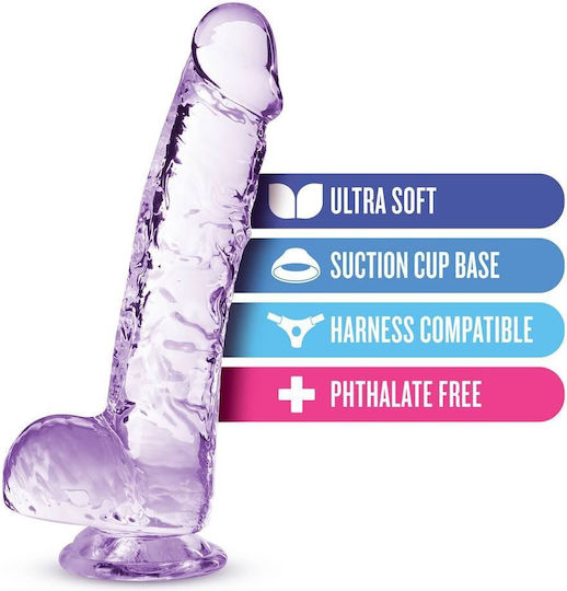 Blush Ρεαλιστικό Dildo με Όρχεις και Βεντούζα Μωβ 15cm