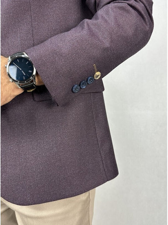 Men's Winter Suit Jacket Burgundy