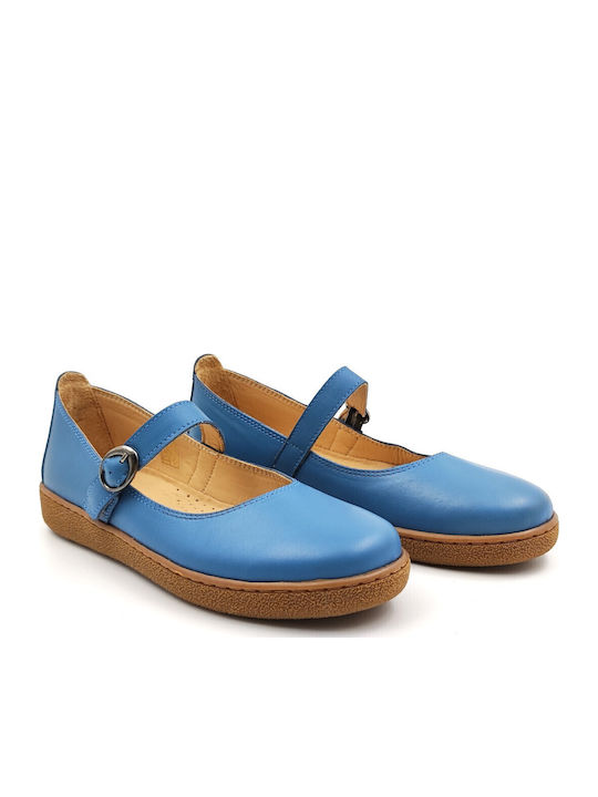 Leather Ballerinas Blue