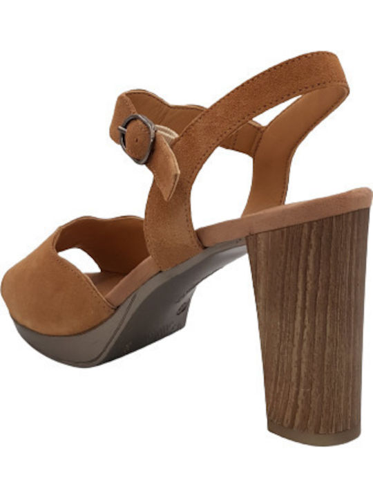 Leder Damen Sandalen Anatomisch in Beige Farbe