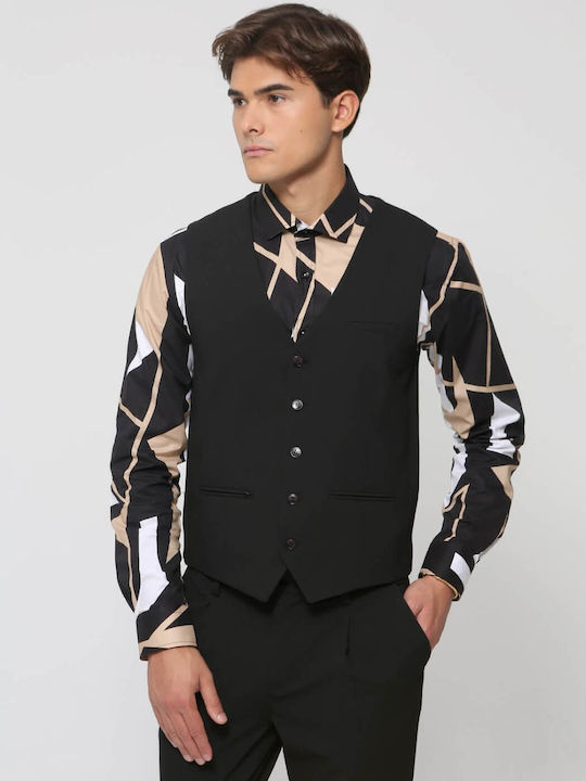 Makan Men's Vest Slim Fit BLACK