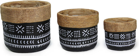 Viosarp Ethnic Rope Γλάστρα Πήλινη Κεραμική 10.5x10.5x9.5εκ.