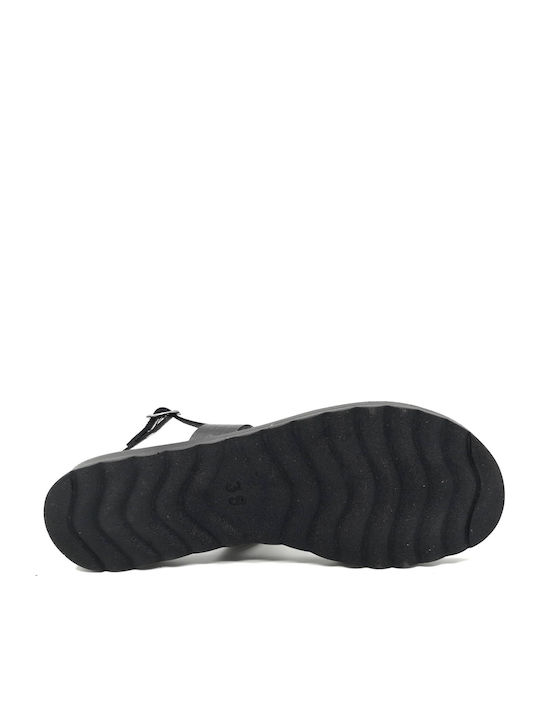 Sandale Casual Damă Din Piele Negru