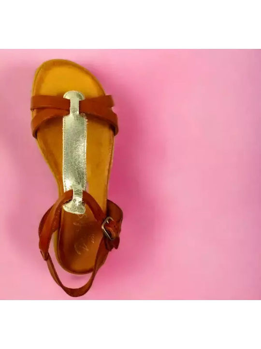 Flache Sandalen für Damen in Braun Farbe