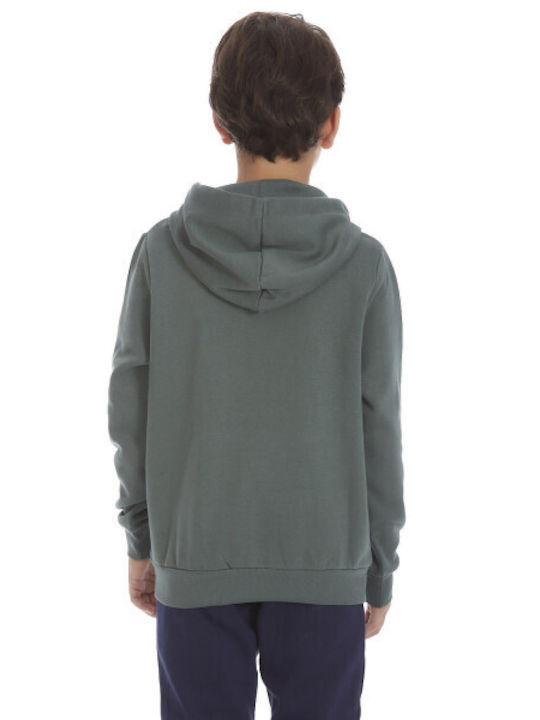 Kappa Fleece Kinder Sweatshirt mit Kapuze und Taschen Grün