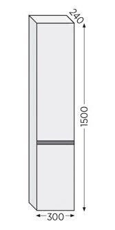 Furnibath Στήλη Μπάνιου Τοίχου Μ30xΒ24xΥ150cm Καρυδί