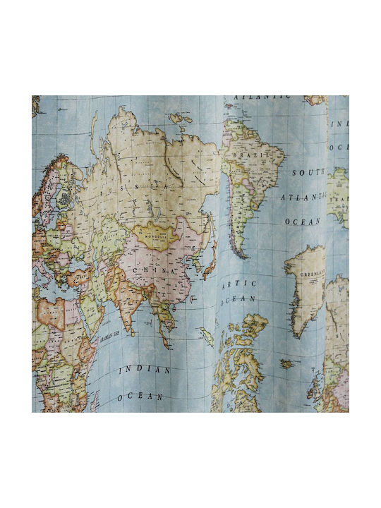 Decocraft Перде с Копчета Worldmap Син 140x240см