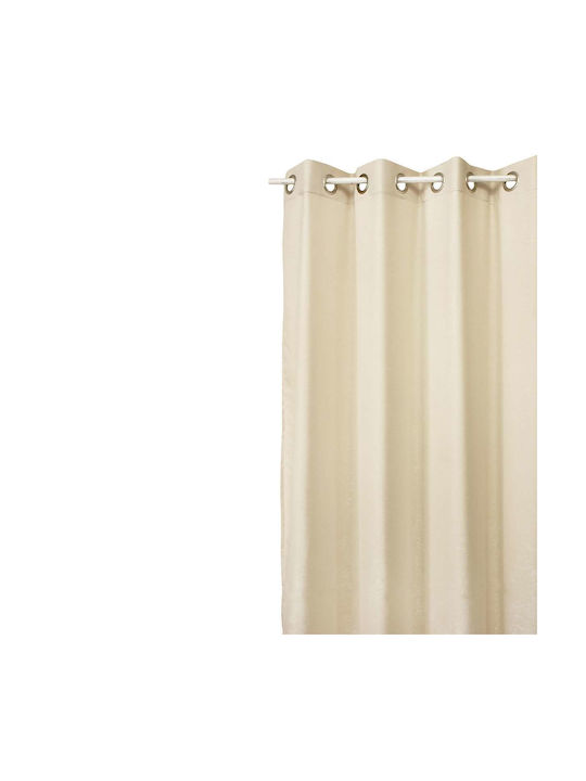 Decocraft Κουρτίνα με Τρουκς Suede Εκρού 140x260εκ.