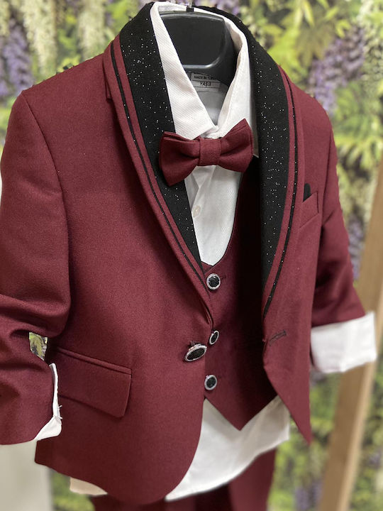 Extan Bebe Costum De Botez Burgundy