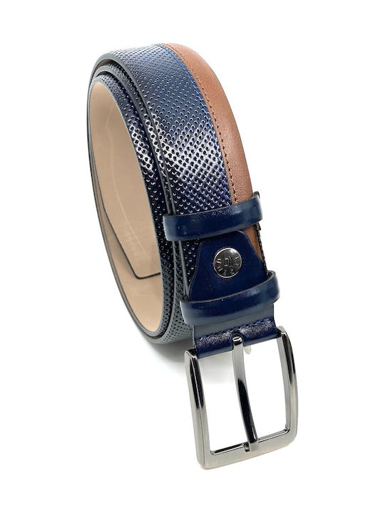 Legend Accessories L- Men's Artificial Leather Belt Blue / Tan