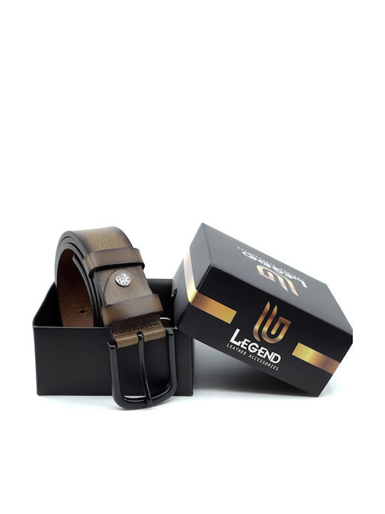 LEGEND Φαρδιά Ανδρική Ζώνη Δερμάτινη Saddle Brown