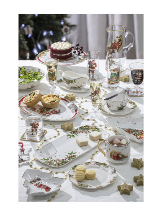 Set Christmas Plates Porcelain White L19.5xW19.5xD1.4cm 4pcs