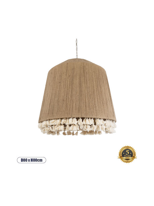 GloboStar Puertorico Ceiling Light Beige Boho with Rope for E27 Socket 80x80x80cm