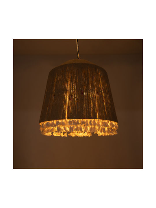 GloboStar Puertorico Ceiling Light Beige Boho with Rope for E27 Socket 80x80x80cm