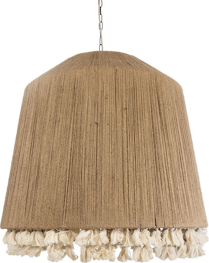 GloboStar Puertorico Ceiling Light Beige Boho with Rope for E27 Socket 80x80x80cm