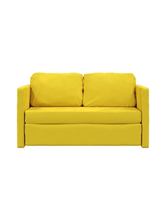 Two-Seater Velvet Couch Bed with Manufacturer Colour Yellow 122x204x55 cm