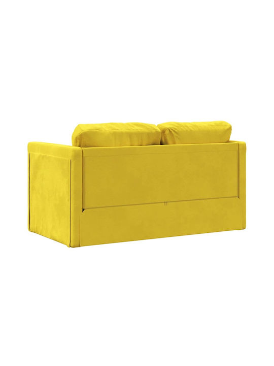 Two-Seater Velvet Couch Bed with Manufacturer Colour Yellow 122x204x55 cm