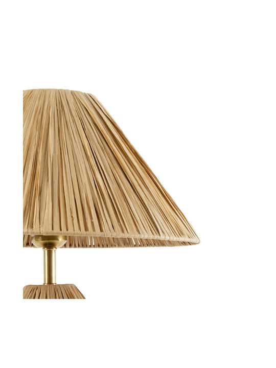 GloboStar Wood Table Lamp for Socket E27 with Beige Shade and Base