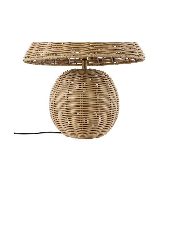 GloboStar Wood Table Lamp for Socket E27 with Beige Shade and Base