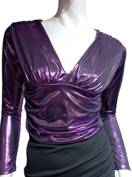 Kalliope Damen Bluse Langärmelig Purple