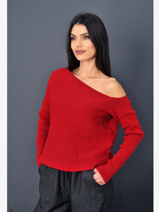 Olian Damen Langarm Pullover Red