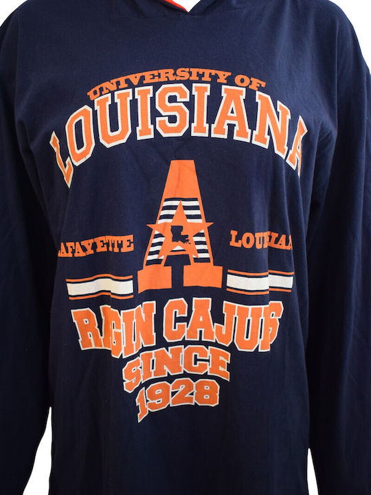 Louisiana Φούτερ με Κουκούλα Navy Μπλε