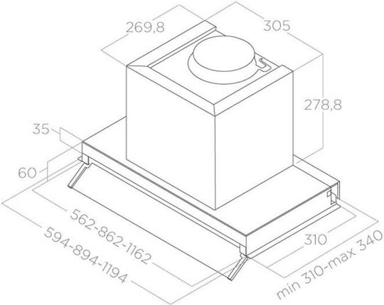 Elica Boxin LX/BL MAT/A/90 Ventilation Mechanism 90cm Black