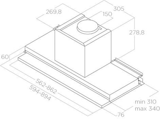 Elica Boxin Dry IX/A/75 Mecanism de Absorbție 75cm Inox