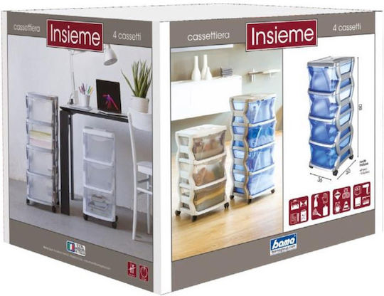 Bama Plastic Desktop Drawer 40x80x36cm White