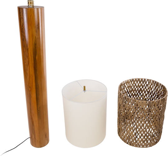 GloboStar Niihau Floor Lamp H160xW43cm. with Socket for Bulb E27 Brown