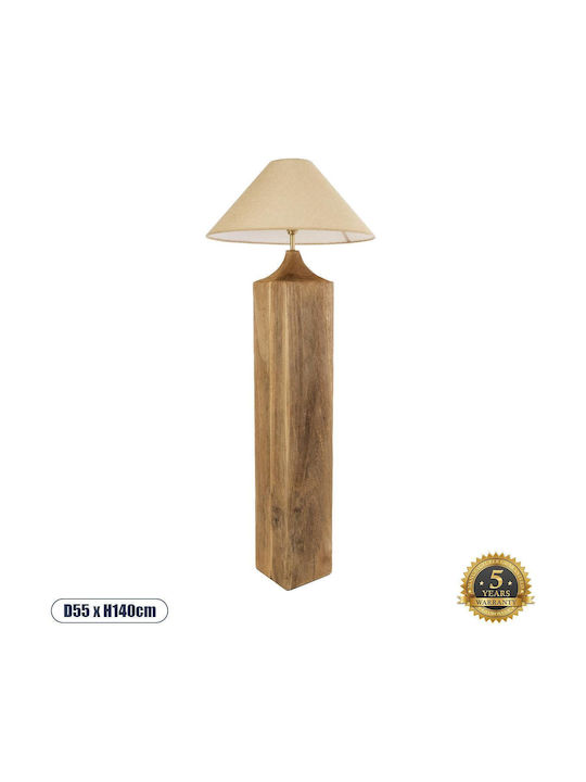 GloboStar Lafrontera Floor Lamp H140xW55cm. with Socket for Bulb E27 Beige