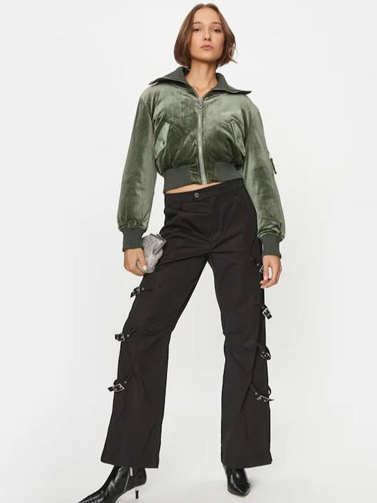 Juicy Couture Scurt Jachetă de femei Jachetă bomber Verde